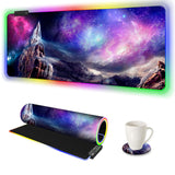 ARTSO RGB Gaming Mouse Pad, Large Extended Soft Led Mouse Pad with 14 Lighting Modes 2 Brightness, Water Resist Keyboard Pad, Co
