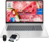 HP 17 inch Touchscreen Laptop Computer Business, MS Office, 17.3 HD+ Display, Intel 10-Core i7-150U(up to 5.4 GHz), Backlit Keyb