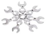 HURRICANE 1/2Drive Crowfoot Wrench Set, 14 Piece Jumbo Crowfoot Flare Nut Wrench Tool Set, SAE Sizes from 1-1/16 to 2 with S