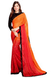 Pratham Blue Womens Silk Saree With Blouse Piece (AM-3102_Orange)