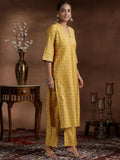 Libas Women Silk Blend Kurta Set (369820R, Mustard, Small