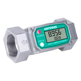GRYVOZE 1.5 Inch NPT Digital Flow Meter, 10.5-74 GPM Inline Fuel Turbine Flowmeter with LCD Display for Water, Diesel, Gas Oil, 