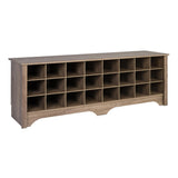Prepac Cabinet Shoe Cubby Bench, 15.5D x 60W x 20.25H, Drifted Gray