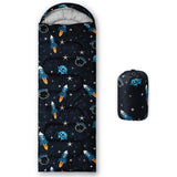BailiPromise Outer Space Rocket Printed Camping Sleeping Bags,3 Season Warm Weather,Lightweight,Waterproof Sleeping Bags for Adu