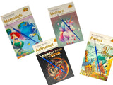 KRySt Kids Water Painting Coloring Book Set 4 Themes with Magic Paint Brush | MessFree Reusable Water Colouring Book for Boys