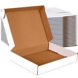 JOWLOT 13x10x2 inch Small Shipping Boxes Set of 25, White Corrugated Cardboard Box Literature Mailer for Mailing Packing Moving 