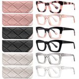 CCVOO 6 Pack Oprah Reading Glasses for Women, Eyeglasses, Blue Light Readers for Women, Computer Eye Glasses, Cheaters