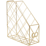STOBOK Geometric Desktop Shelf Book Organizer Metal File Holder for Desk Office Supplies Storage Rack for Letters Mail Magazines