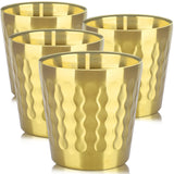 Beasea Mini Stainless Steel Cups, 4 Pack 6oz Gold Metal Stackable Double Wall Small Insulated Portable Drinking Tumblers Unbreak