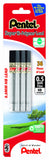 Pentel Super Hi-Polymer Lead Refill 0.5mm Fine, HB, 36 Pieces of Lead (C505BP3HB-K6)