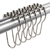 NORIQ 12PCS Chrome Stainless Steel Rust Resistant Shower Curtain Rings for Shower Curtains, Kitchen Utensils, Bathroom Decoratio