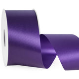 LaRibbons Purple Stiff Floral Satin Ribbon 2.5 Inch x 100 Yards, Polypropylene Ribbon for Graduation Lei, Homecoming Decor, Gift