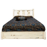 Montana Woodworks Wolf Design Laser Engraved Platform Bed In Clear Lacquer Finish (Twin: 83 In. L X 46 In. W X 47 In. H (252 Lbs