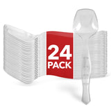 24 Count Disposable Serving Spoons, Clear Plastic Serving Spoons for Catering Weddings, Holiday Parties, and More, Large Plastic