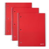 Amazon Basics 4x4 Graph Ruled Spiral Notebook, Poly Cover, 100 Sheets, 9 x 11, Coral, 3 pack