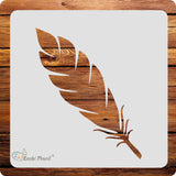 Kachi Pencil Feather Design Art and Craft Stencils for Painting, Size 6 x 6 inch Reusable Stencil for Painting, Fabric, Glass, W