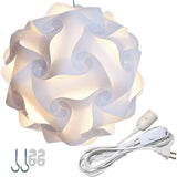 Lightingsky DIY IQ Jigsaw Puzzle Lampshade Ceiling Pendant Lamp Shade Kit with 15 Feet Hanging Light Cord (White, XXL-20 inch/50