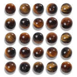 NITOPUPU 100Pcs 8mm Natural Smooth Yellow Tiger Eye Gemstone Beads Round Loose Stone Beads for Jewerly Making with Crystal Stret
