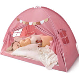 Bed Tent Twin, Bed Canopy for Kids Girls, Tents Toddler Portable Sleeping Tents Indoor, Pink Bunk Canopy Playhouse for Twin Size