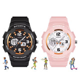 Spiky Analog Digital Watch For Kids Combo (Pink & Black) | Multifunctional With Dual Time & Luminous Display | Water Resistant |
