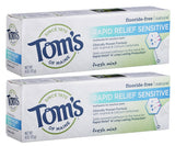 Toms of Maine, Natural Rapid Relief Sensitive Toothpaste, Natural Toothpaste, Sensitive Toothpaste, Fresh Mint, 4 Ounce, (Pack 