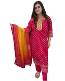 Gosriki Women'S Rayon Blend Printed Straight Kurta With Pant & Dupatta (Subhi Pink-Gs_Xxl_Pink_Xx-Large),Pink,2,B0DRNM5KPH