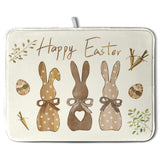 Kwlegh Happy Easter Bunny Dish Drying Mat Rabbits Egg Carrot Dish Pad for Kitchen Counter 18x24 Inch Microfiber Absorbent Spring