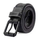 Bacca Bucci MenS Web Genuine Leather Canvas WaterWashed Belt Breathable Military Tactical Canvas Casual Belt For MenGrey Wais