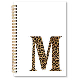 XNXLDYLH Leopard Personalized Letter M Notebook Journal, Initial Monogrammed Gifts, Cheetah Print Funky Trendy Journals Spiral N