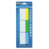 RediTag 31080 WriteOn SelfStick Index Tabs 1 1/2 x 2 Blue Green Yellow 30/Pack