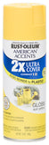 Rust Oleum 280699 American Accents Ultra Cover 2X Spray Paint, Gloss Sun Yellow, 12-Ounce