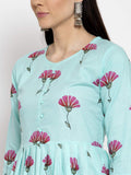 Anni Designer Women'S Cotton Anarkali Kurta (Sara Sea Green_Xxl_Blue_Xx-Large),Blue,2XL,,,