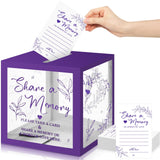 Pajean 50 Pcs Greenery Share a Memory Card for Celebration of Life Memory Cards Box with Transparent Windows Memory Box for Fune