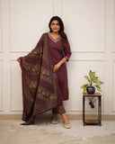 Fabnex Kurta Set For Women | Women Embroidered Kurta Set | Women Kurta Sets Kurtis | Women Kurta Pant Set (K-91-92) (In, Alpha, L, Regular, Maroon)