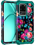 Rancase for Galaxy S20 Ultra Case,Three Layer Heavy Duty Shockproof Protection Hard Plastic Bumper +Soft Silicone Rubber Protect