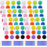 Nuanchu 8 Set 96 Pcs Tempera Paint Cakes with Tray 12 Colors 2.24 x 0.71 Inch Painting Cakes with Paintbrush Paints Blocks Art S