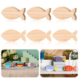 AWIZOM 12 Pcs Wooden Fish Cutouts Unfinished Sea Animal Shaped Table Sign Wood Blocks to Paint Blank Wooden Table Centerpieces f