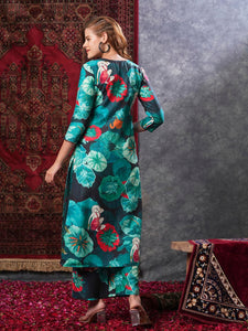 Gosriki Women'S Cotton Blend Straight Printed Kurta With Palazzo (Reena Green-Gs_Xxl_Green_Xx-Large),Green,2,B0D9WDZJB2
