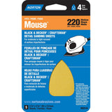 Norton 07660702314 Iron Shape Sanding Sheet for Black and Decker/Craftsman Mouse Sander, Hook and Loop, 7 Length x 3 Width, P2