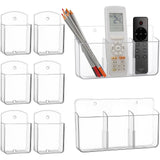 CroBlissful 8 Pack Remote Control Holder 2 Pcs Three Compartments Universal Remote Control Holders 6 Pcs 1 Compartment TV Remote