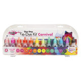 Tulip OneStep TieDye Kit, Carnival, UltraColorful Results, Allin1 Starter Kit for Fun Fashion Designs, 12 Colors