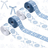 Diartpaint Blue Mexican Talavera Grosgrain Ribbons 4 Rolls 20 Yards for Gift Wrapping Cielito Lindo Party Decoration Light Blue 