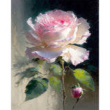 xackcme Rose Paint by Numbers for Adults - Flower Paint by Number on Canvas Without Frame, DIY Floral Oil Painting for Gift Home