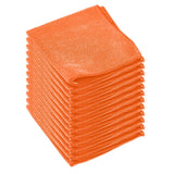 Clara Clark Soft Microfiber Cleaning Cloth Set of 1212 x 12 inches, Medium, Orange