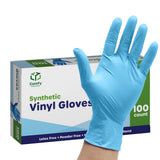 Synthetic Vinyl Blend Disposable Plastic Gloves [100 Count] Powder & Latex Free, NonSterile XLarge