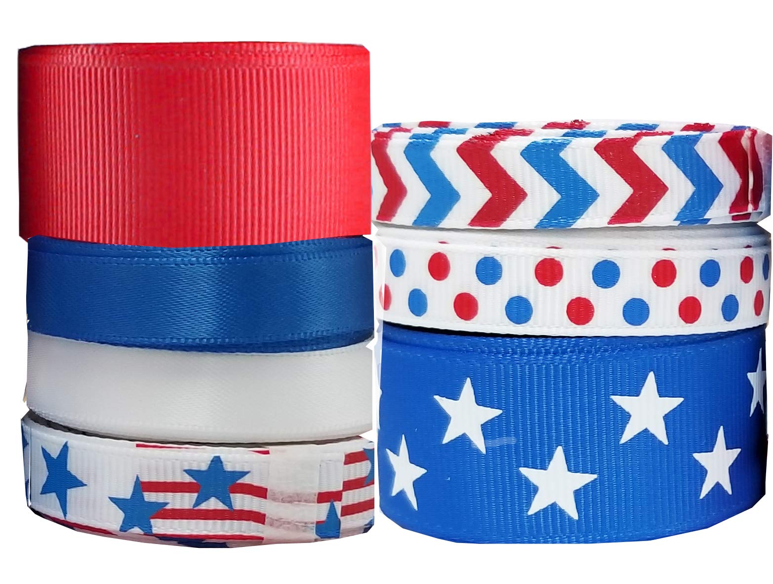 Grosgrain/Satin Ribbon Sets for Gift Package Wrapping, Hair Bow Clips & Accessories Making, Sewing, Craft Projects (35yd 3/8 - 7