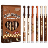 Anmok Aesthetic Gel Pen Set of 6 | 0.5mm Fine Tip Black Ink Pens