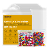 UFCOELPT Clear Small Zip Bags 1000 Count (1.5 x 2 & 2 x 2 Each of 500), 2 Mil Thick Reclosable Lock Plastic Bags for Jewelry, Co