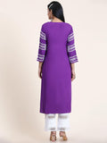 Gosriki Women'S Rayon Blend Chikankari Embroidered Straight Kurta (Elevan-Begani-Gs_Xl_Purple_X-Large),Purple,,B0C7W3YJ2D