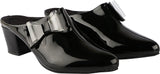 Shoetopia Womens/Girls Black Block Mules With Bows-Eu41,Black,8,B09GNCFCBV